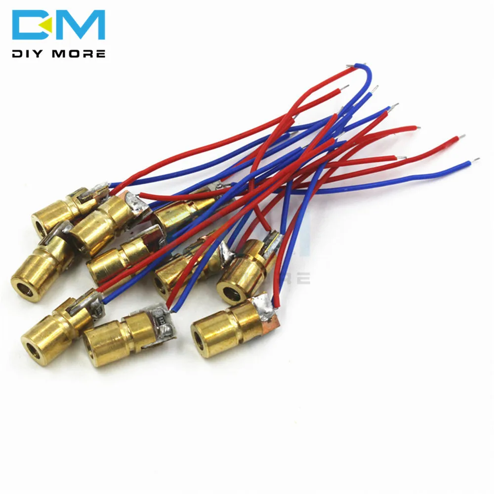 

5pcs 650nm 6mm DC 3V 5mW Laser Dot Diode Module Red Copper Head Mini Laser pointer 2.4CM DIY KIT