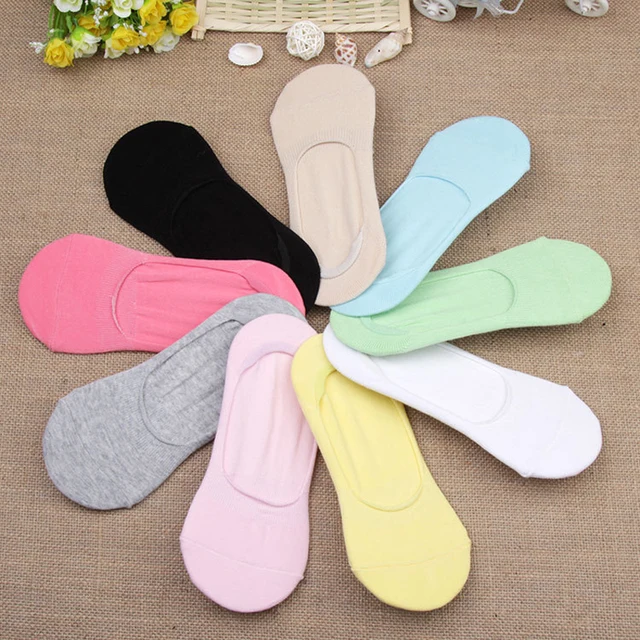 7Pair Ladies Boat Socks Slipper Low Cut Socks Women Home Slippers Casual Breathable Non-Slip Invisible Socks For Girls