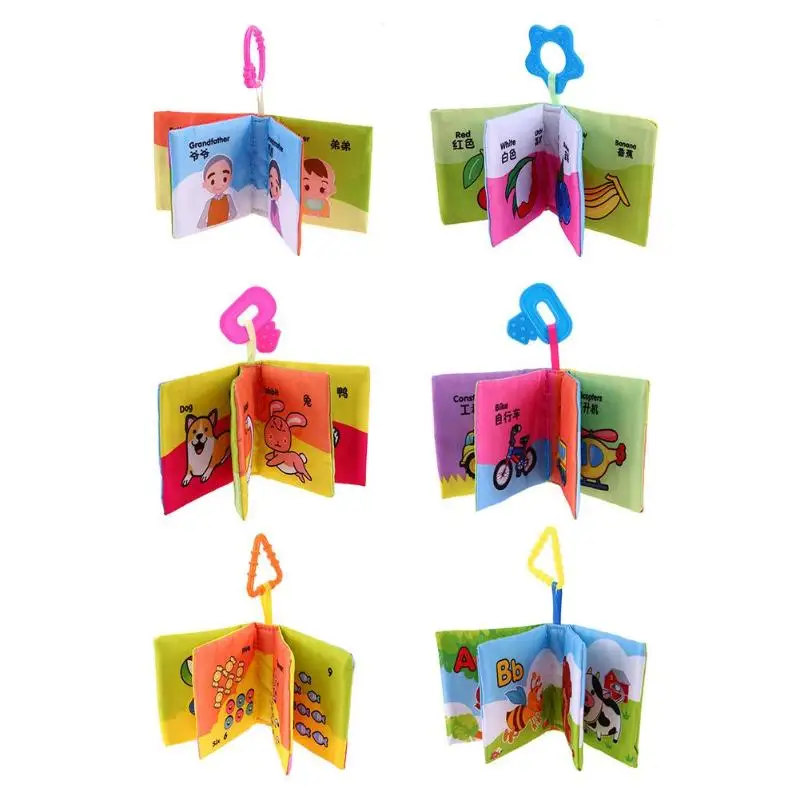 

Soft Reusable Activity Cloth Books Infant Rustle Sound Stroller Rattle Bed Toys For Baby under 3 years old
