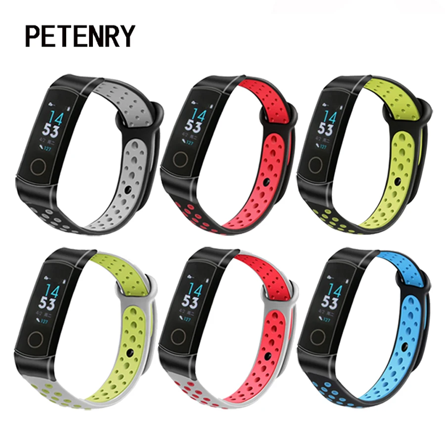 

Bracelet for Honor Band 4 Double Color Silicone Wristband Wrist Strap for Huawei Honor Band 4 Watch Band with Metal Adapter