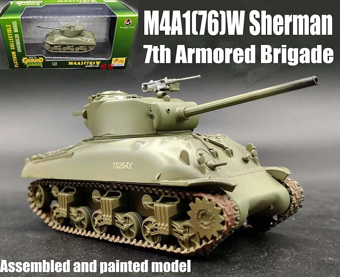 WWII армии США M4A1 (76) W Шерман Танк 7th бронированная команда 1/72 без литья под