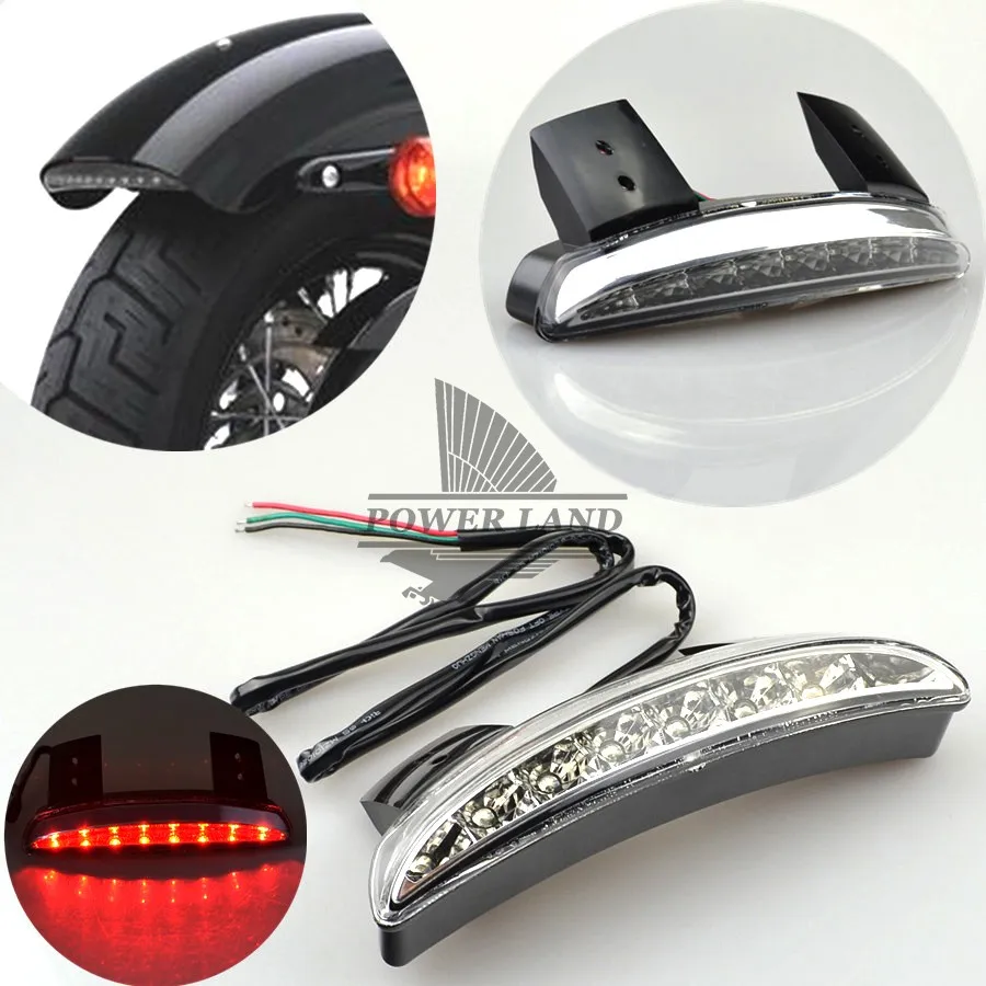 

Brand New Free Shipping Clear Lens Rear Fender Edge LED Tail Light Fits For Harle Davidson Iron 883 XL883N XL1200N Chopped