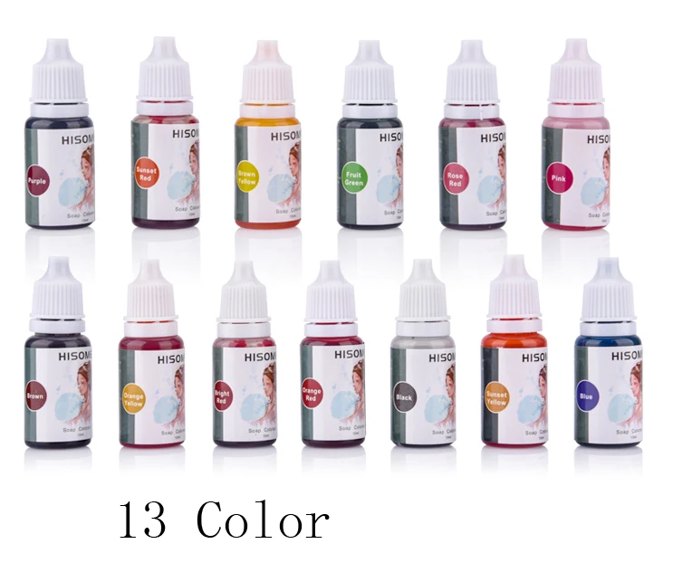 

13 Color Handmade Soap DIY Base Colour Liquid Pigments Colorant Toolkit Handmade Soap Dye Pigments With Bath Bomb Mold Tools