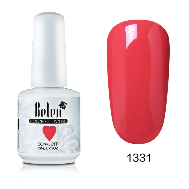 Belen, 15 мл, Гель-лак для ногтей, УФ светодиодный, замачиваемый, Полупостоянный, черный, белый, красный, розовый, телесный, лаковый гель, лак для ногтей