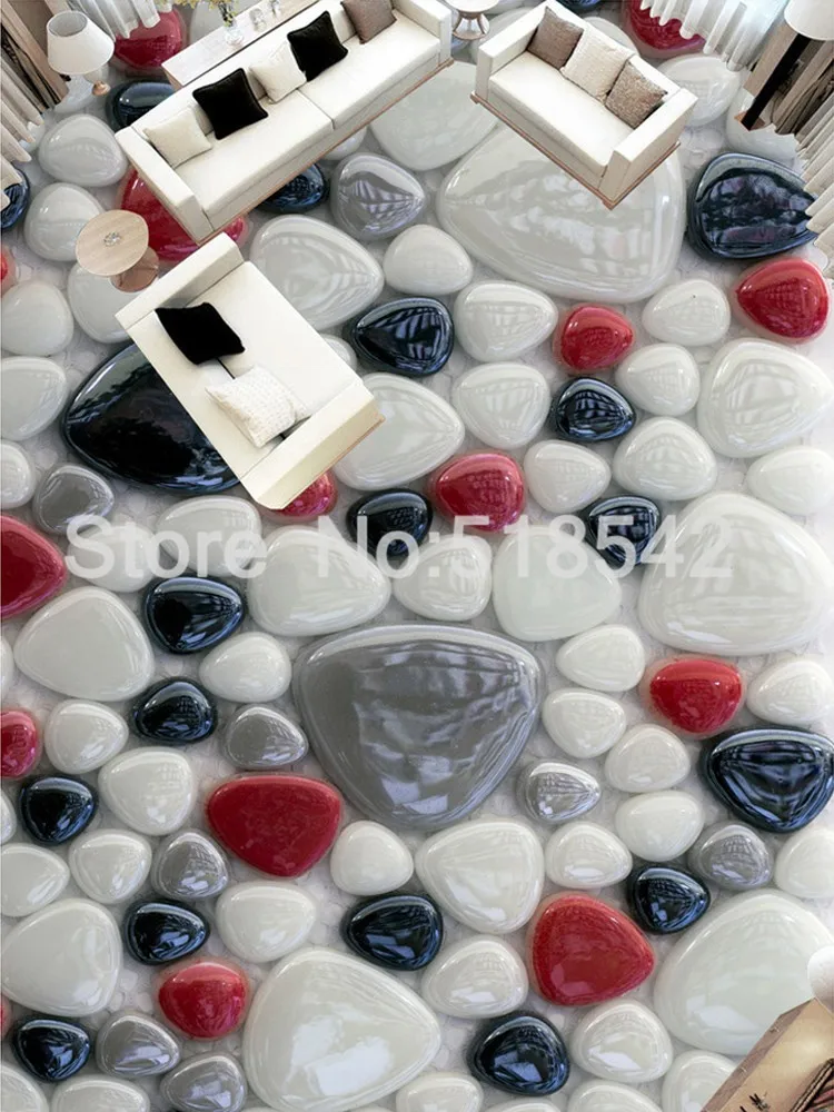 Пользовательские настенной Бумага Цвет булыжником пол Картины для Гостиная Ванная комната самоклеющиеся современная стены Книги по искусству пол, стены Бумага