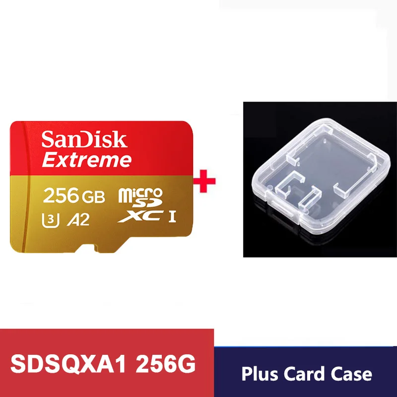 Оригинальная SanDisk карта Micro SD 256GB 160 МБ/с. microSD TF флеш-карта, поддержка официальной проверки 4K Full HD кард-ридер - Емкость: SQXA2-256G-Plus-Case