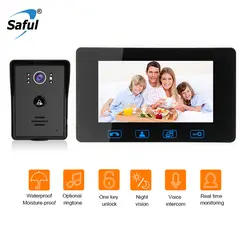 Saful 7 ''Проводной видео-телефон двери Водонепроницаемый домофон кнопка электрический Функция с Ночное видение видео звонок системы