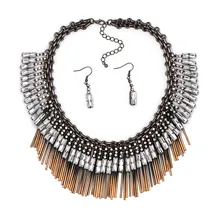 New 2017 Free Shipping shining fashion torques BIG POP amazing choker pendant tassel Necklaces set with earring CHEAP LOW PRICE