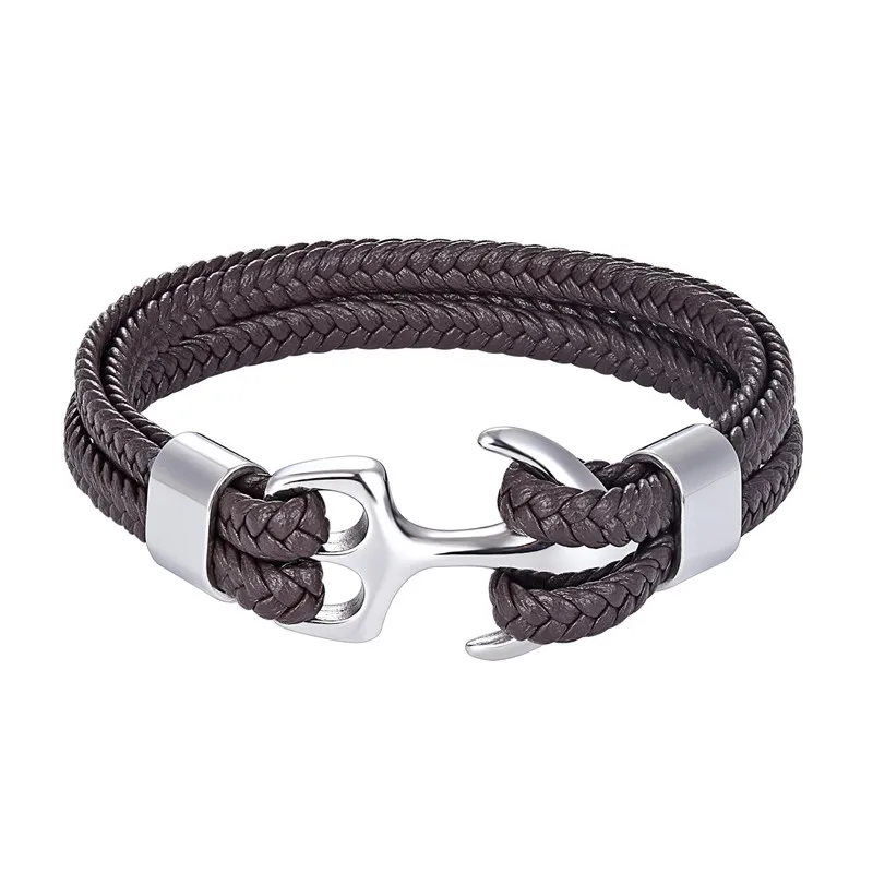 حار الأزياء مرساة أساور الرجال النساء سحر بحري بقاء حبل سلسلة سوار Paracord الذكور التفاف معدن الفولاذ المقاوم للصدأ هوك