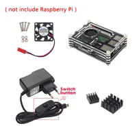 Raspberry Pi 3 Model B+ Plus Accessories kit 9-layer Acrylic Case+CPU Fan+5V 2.5A Power Adapter+Heat Sink for Raspberry Pi 3