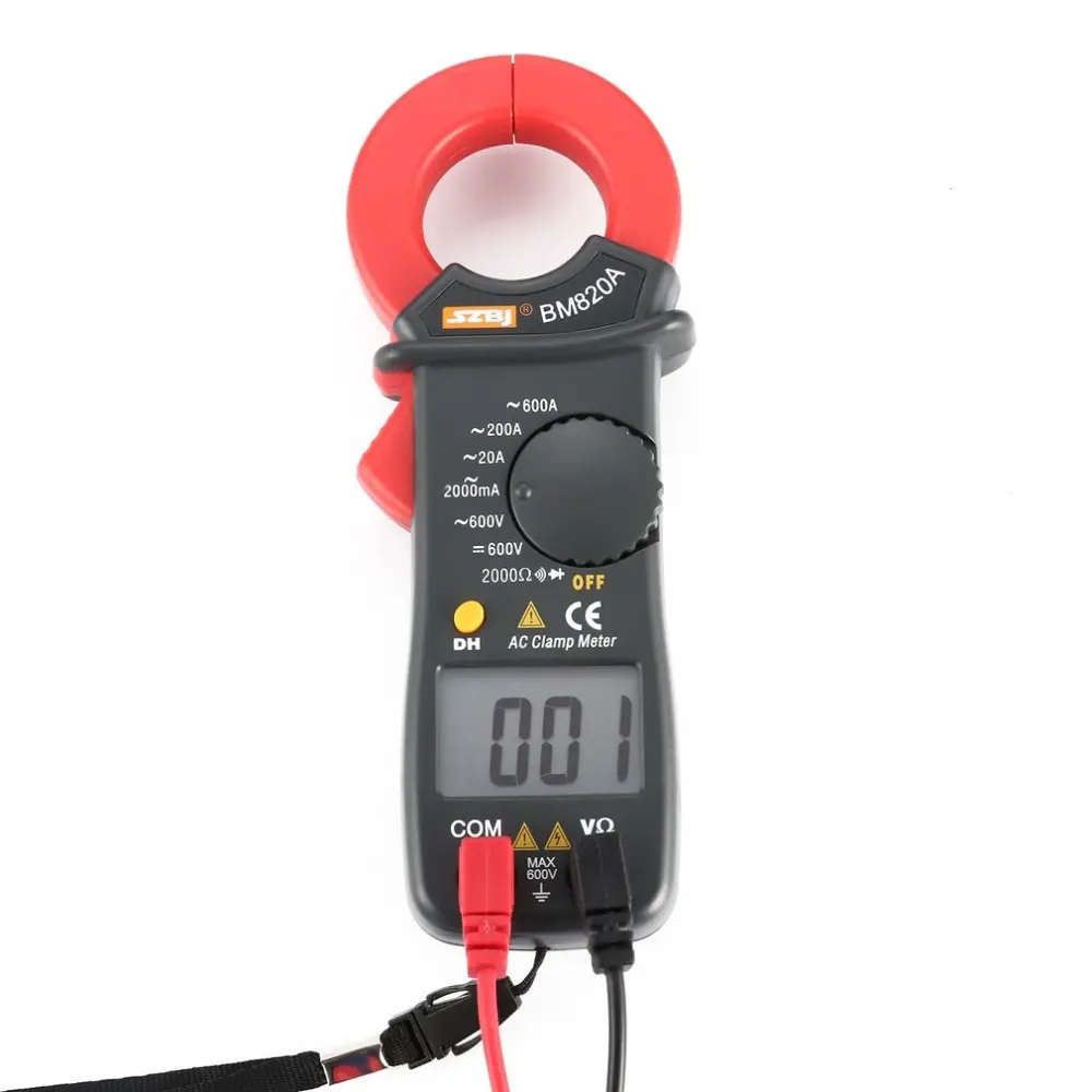 SZBJ BM820A Цифровой DC/AC клещи мультиметр Вольт Ампер Ом диод тестер Ручной мини