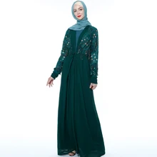 Кимоно abaya с блестками и кисточками, турецкий Дубайский Мусульманский платье хиджаб Абая для женщин кардиган, кафтан, мусульманская одежда, халат Femme