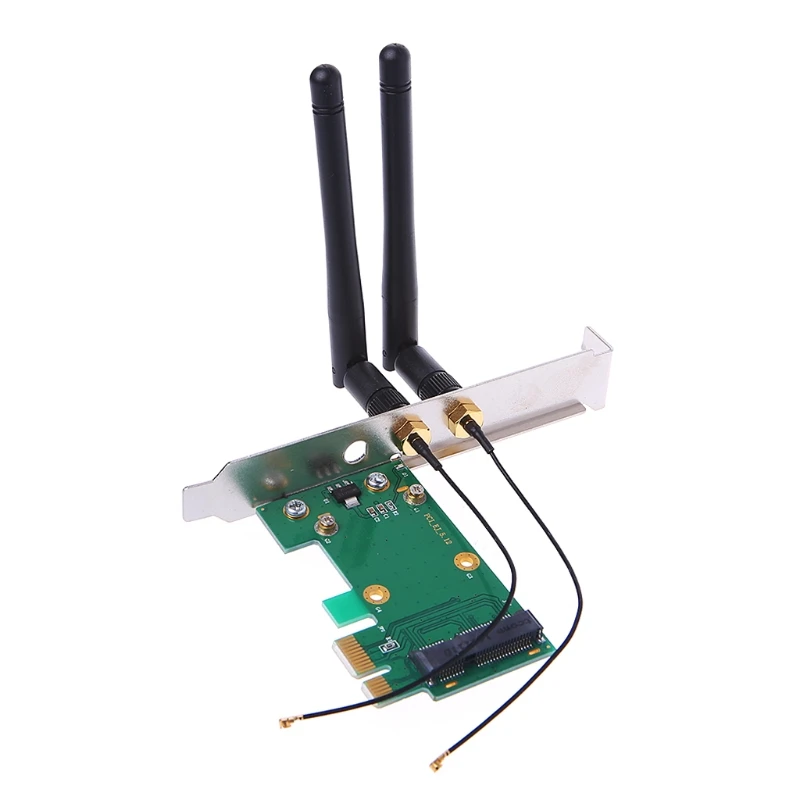 Беспроводной адаптер Wi-Fi Mini PCI-E к PCI-E 1X настольный адаптер + 2 антенны