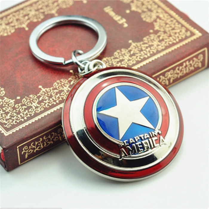 

2016 Super Hero The Avengers Captain America Shield Metal Keyring Pendant Key Chains Wholesale By DHL