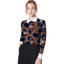 Модный Африканский принт с длинным рукавом Женские топы Дашики одежда Анкара Африканский Праздничный Принт футболка Африка одежда по индивидуальному заказу