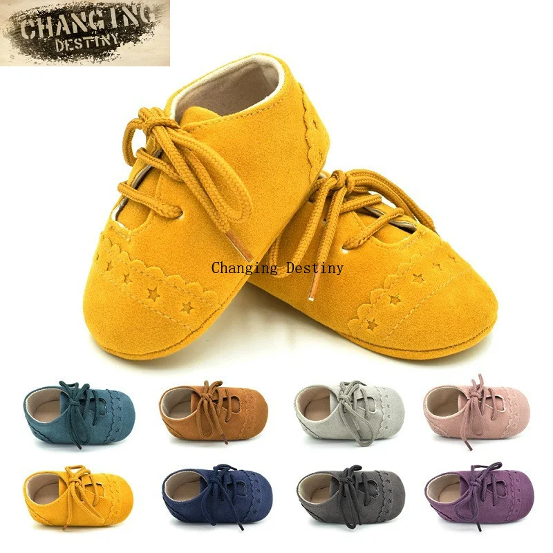 

Hot Newborn Baby First Walk Shoes Girl Boy Soft Nubuck Leather Prewalker Anti-slip Shoe Moccasins Footwear