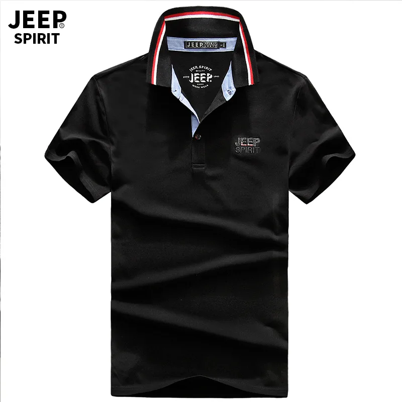 

JEEP SPIRIT Brand Men's Polo Summer Polo Shirt Men Cotton Solid Breathable Military Polos para hombre Casual Loose Polo hombre