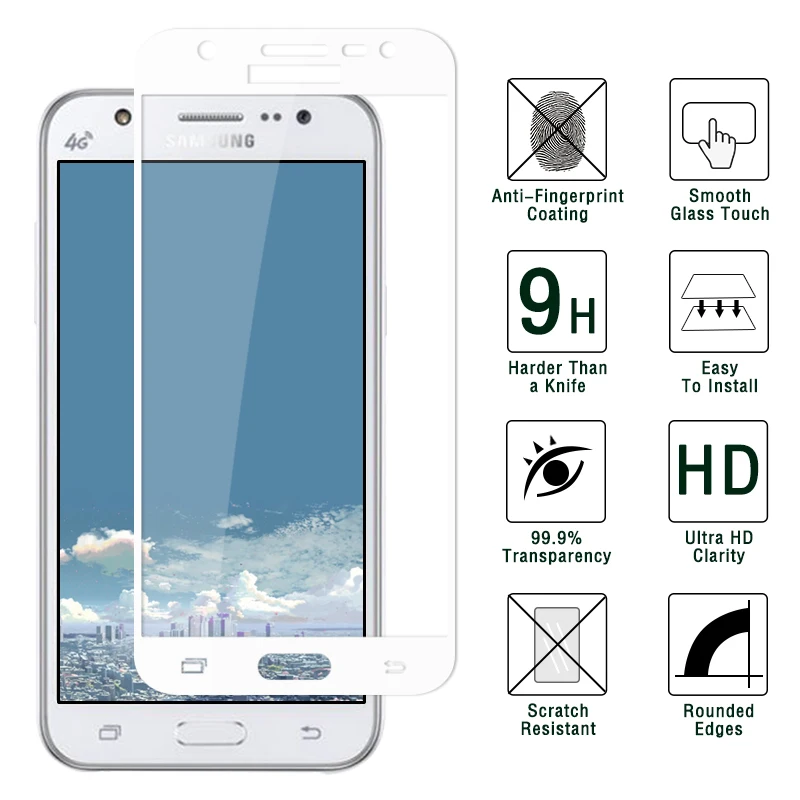 Взрывозащищенное Закаленное стекло для Samsung Galaxy J7 2015 J700F Защитное J700H полное