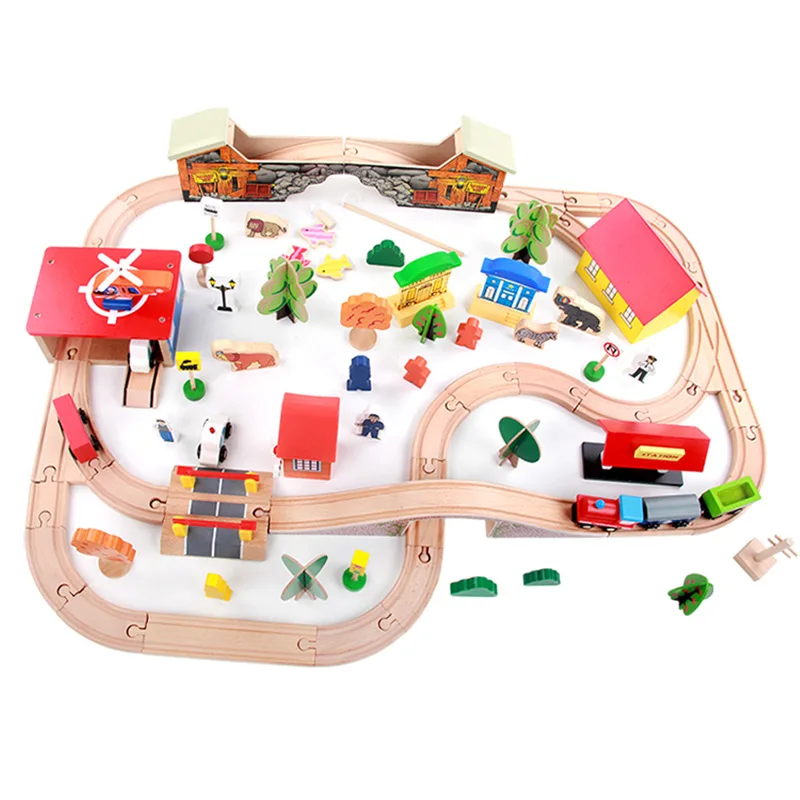 cars wooden track set