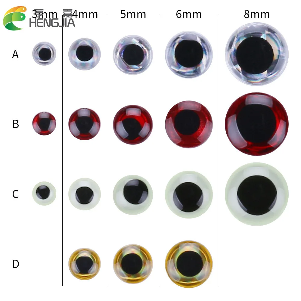 

Fishing Lure Eyes 3D Simulation Fly Fishing Crankbait Minnow Artificial Fish Eyes 3mm/4mm/5mm/6mm/8mm