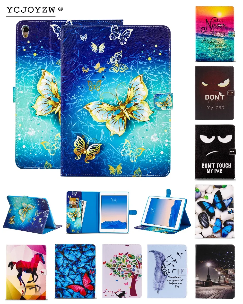 

Card package cartoon Case for Apple iPad New Air pro 10.5.PU leather cover+TPU soft protection bottom shell-Smart sleep wake up