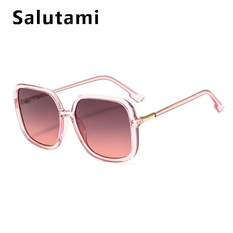 Большие Квадратные Солнцезащитные очки с одним мостом для женщин, роскошные брендовые солнцезащитные очки для женщин Ins, популярные винтажные Ретро мужские черные оттенки - Цвет линз: pink wine red
