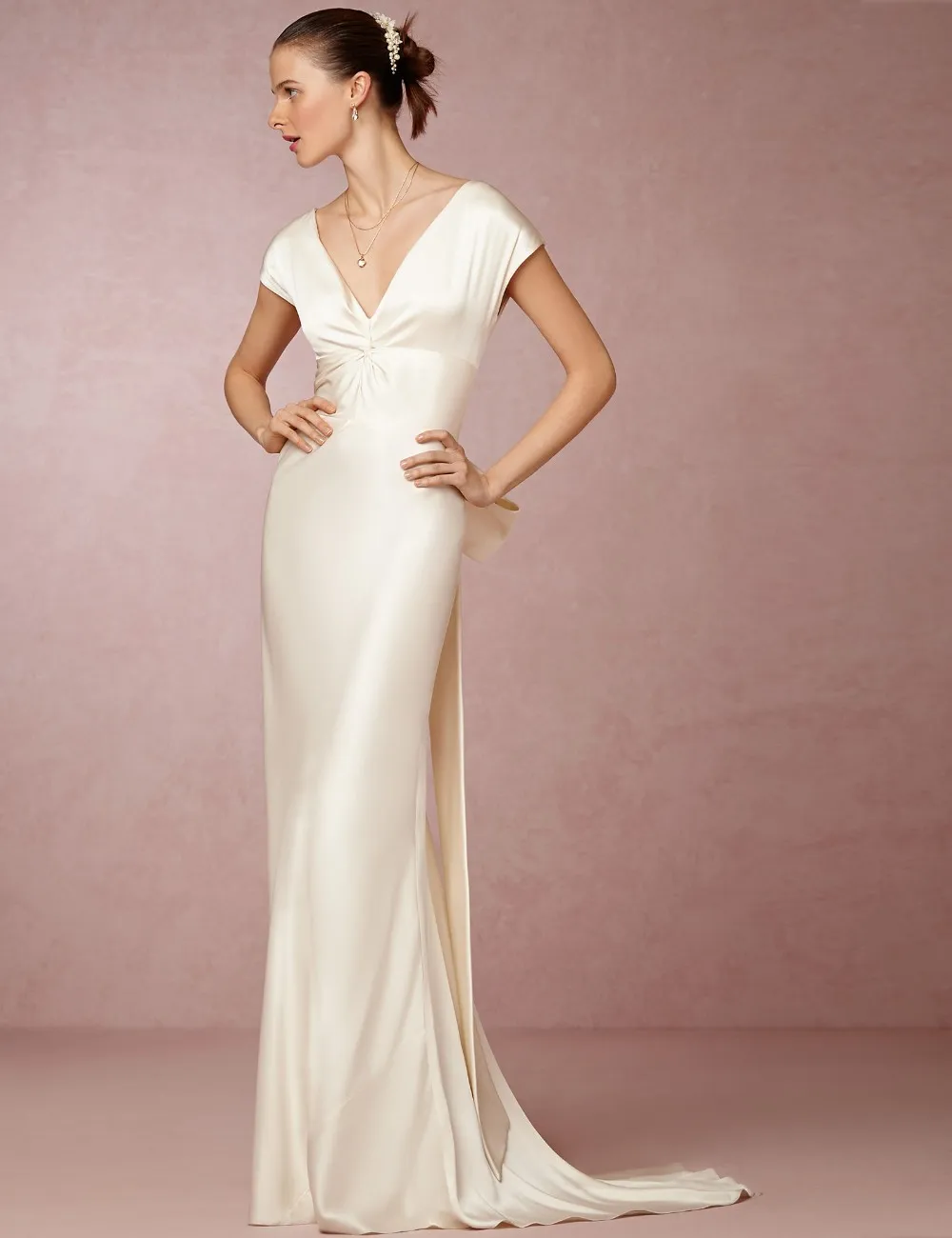 silk sheath bridal gowns