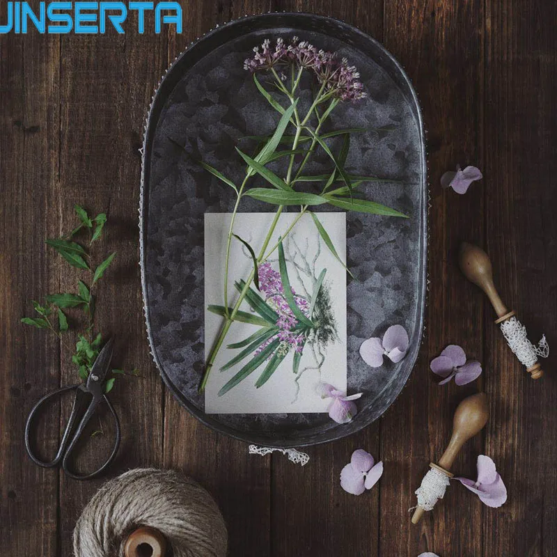 

JINSERTA Vintage Metal Tray Antique Wrought Iron Set Vase Decoration Retro Tray Bread Plate for Home Kitchen Church Wedding