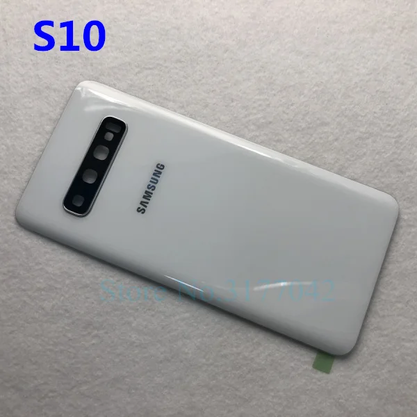Samsung задняя Батарея Крышка для samsung Galaxy S10 плюс S10 S10e S10+ G9750 SM-G975F G9730 SM-G973F G970F сзади Стекло чехол - Цвет: S10 white