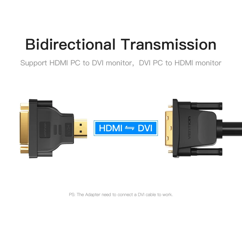 Vention HDMI DVI адаптер 1080P HD ТВ конвертер мужчин и женщин двунаправленный HDMI к DVI разъем для ПК PS3 проектор ТВ