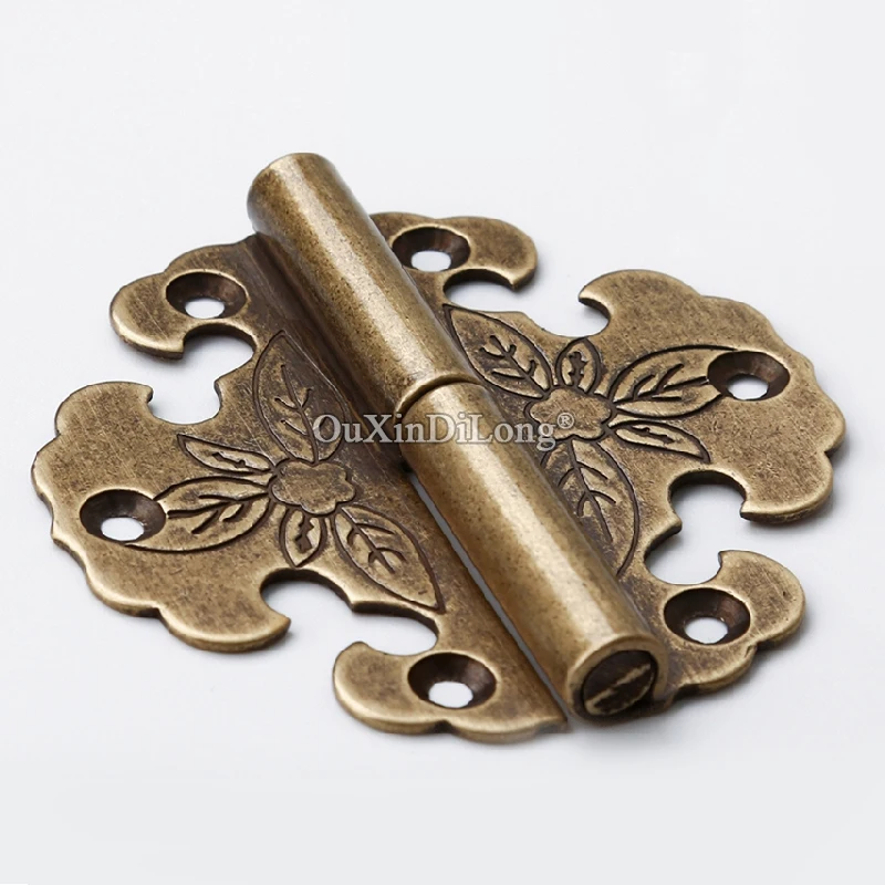 Retro Vintage 10pcs European Antique Brass Cabinet Box Hinges