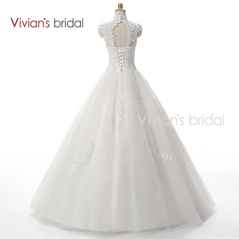 Vivian's Bridal A Line Lace Tulle Wedding Dresses 1
