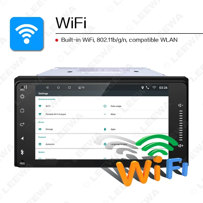 Perfect LEEWA 7inch Short Case Android 6.0 Quad Core Car Media Player With GPS Navi Radio For Toyota Universal 2DIN RAV4/Corolla/HILUX 5