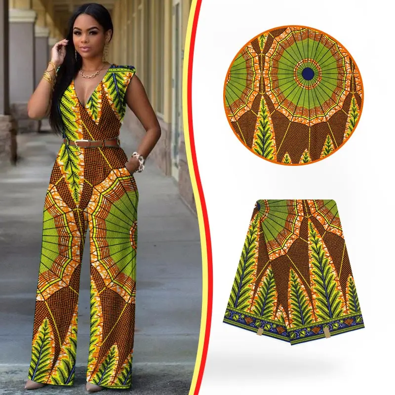Nigeria design grid pattern African wax fabric for sewing good Quality