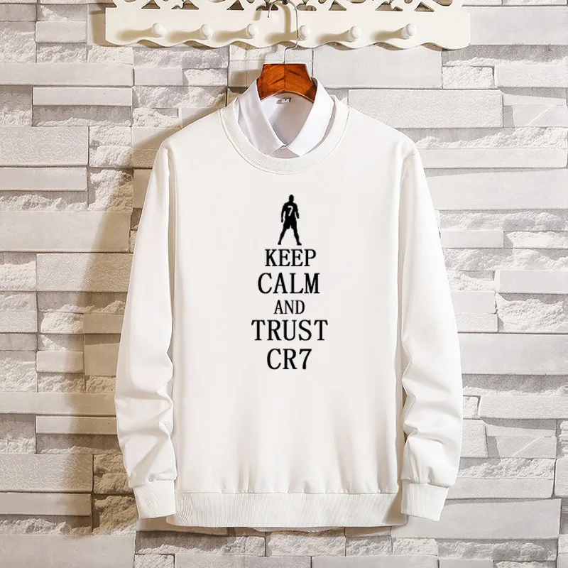 

KEEP CALM AND TRUST CR7 Fashion Colorful Hoodies Men's Clothes Winter Sweatshirts Men Hip Hop Streetwear Solid Fleece Man Hoody