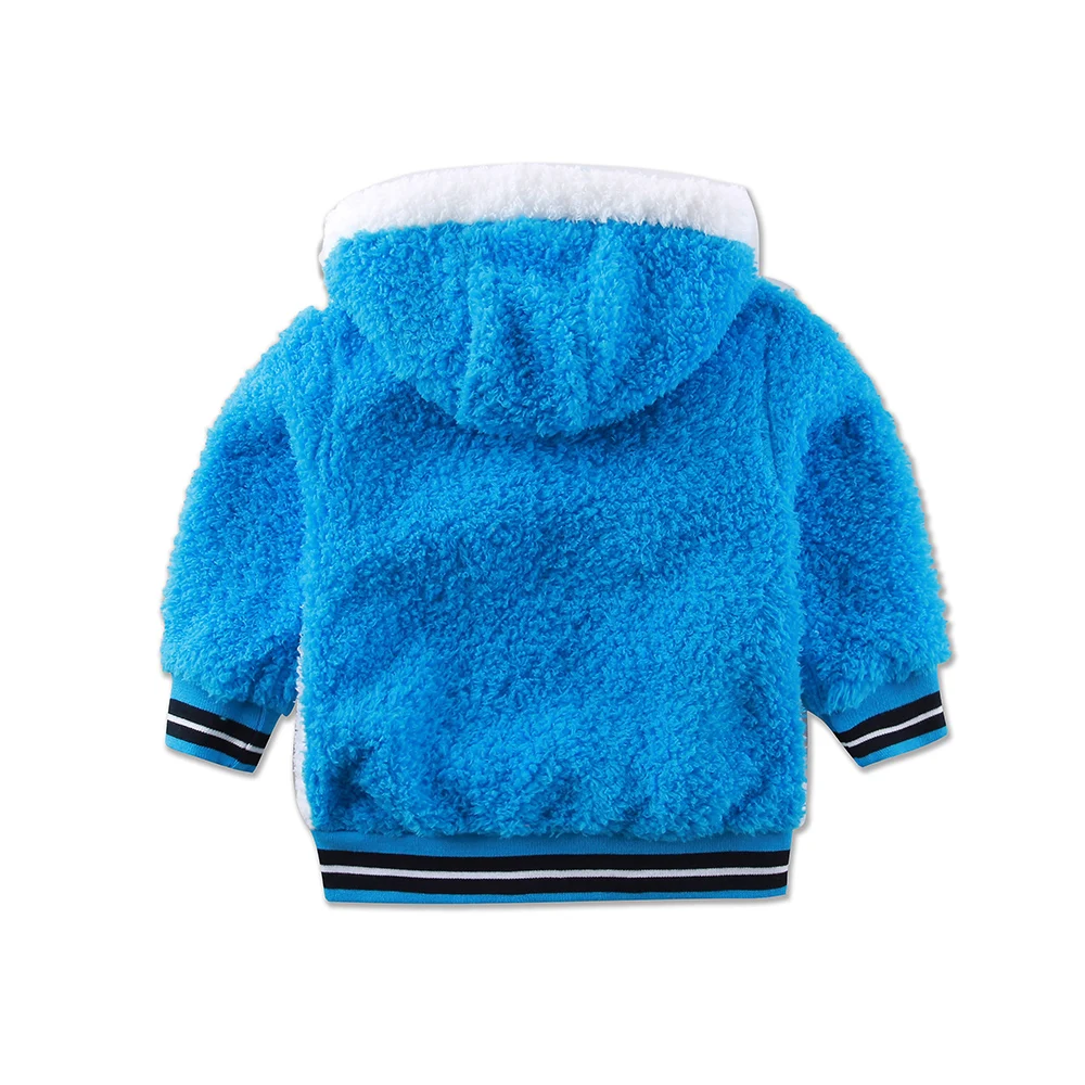 Детская куртка с длинными рукавами для мальчиков и девочек теплая осенне-зимняя одежда из кораллового флиса с капюшоном для малышей, г. Новая стильная одежда