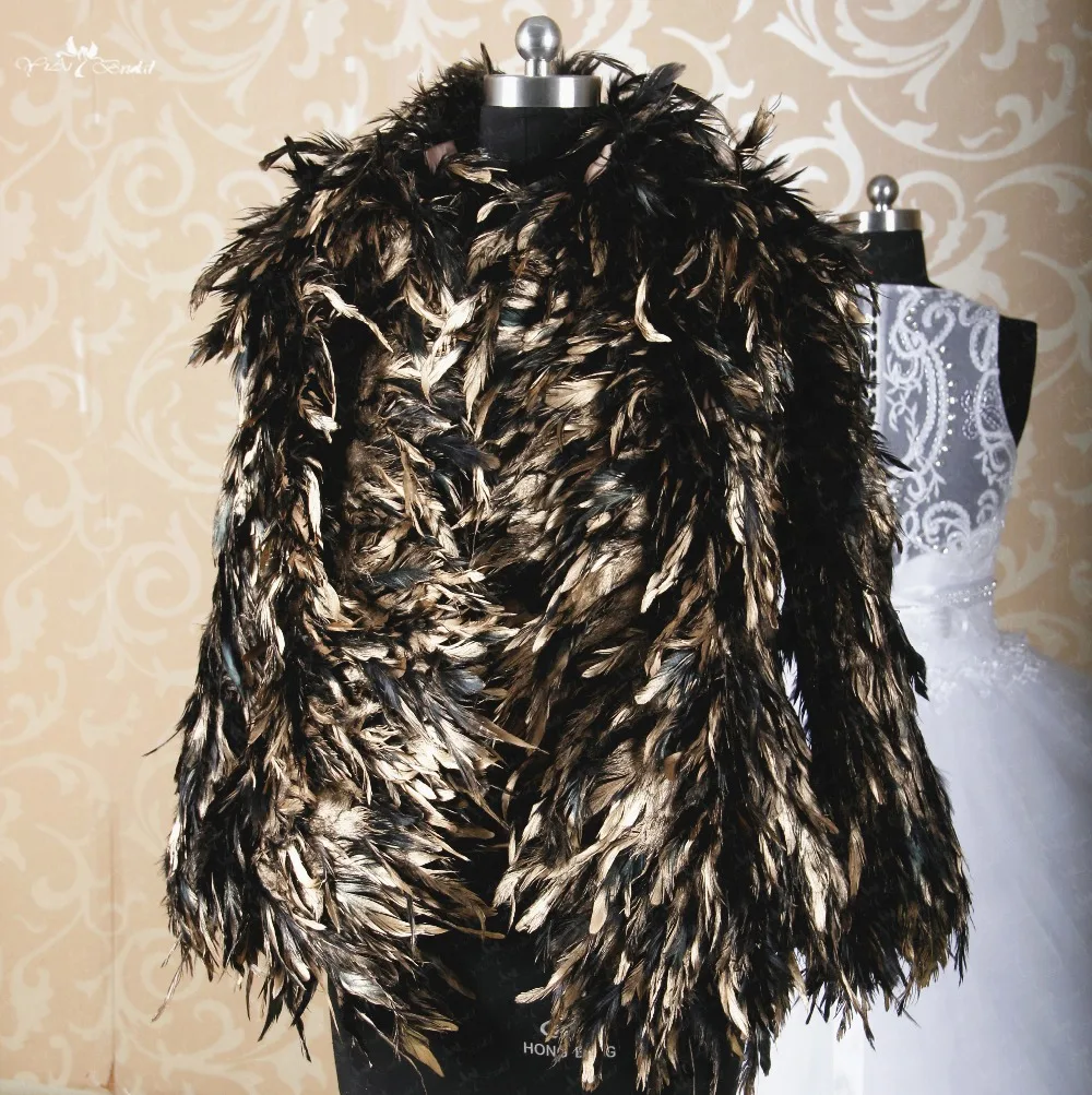 

RSJ65 Gothic Style Long Sleeves Coat For Woman Gold Feather Bolero