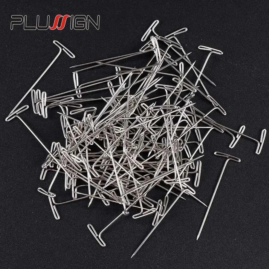 spesifikasi 50 Pcs T Pin untuk Memblokir, Merajut, Pemodelan dan Kerajinan, Memegang Wig Rambut Ekstensi, wig Membuat 1.5 Inch 38 Mm Wig Pin