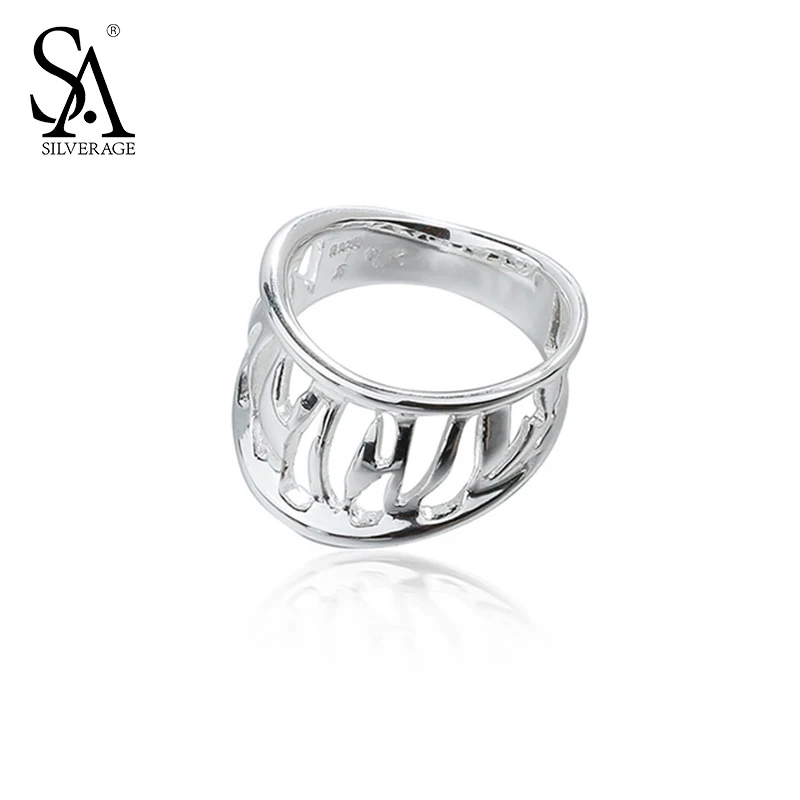 SA SILVERAGE Real 925 Sterling Silver Rings Unique Zebra Stripes Women Ring Female Jewelry Free Gift Box | Украшения и аксессуары