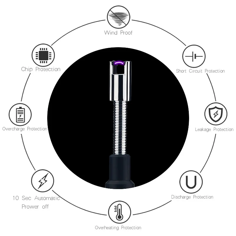 Выдвижной открытый барбекю кемпинг кухня воспламенитель USB зарядное устройство электронная плазменная дуговая Зажигалка ветрозащитные, импульсные зажигалки