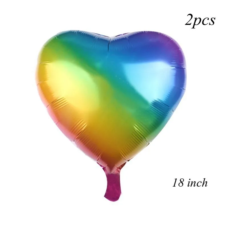 1 шт. 22 дюйма градиентный цвет 4D диско Гелиевый шар Радуга день рождения и свадьба украшения реквизит для фотосессии для детского душа - Цвет: 2pcs Colorful Heart