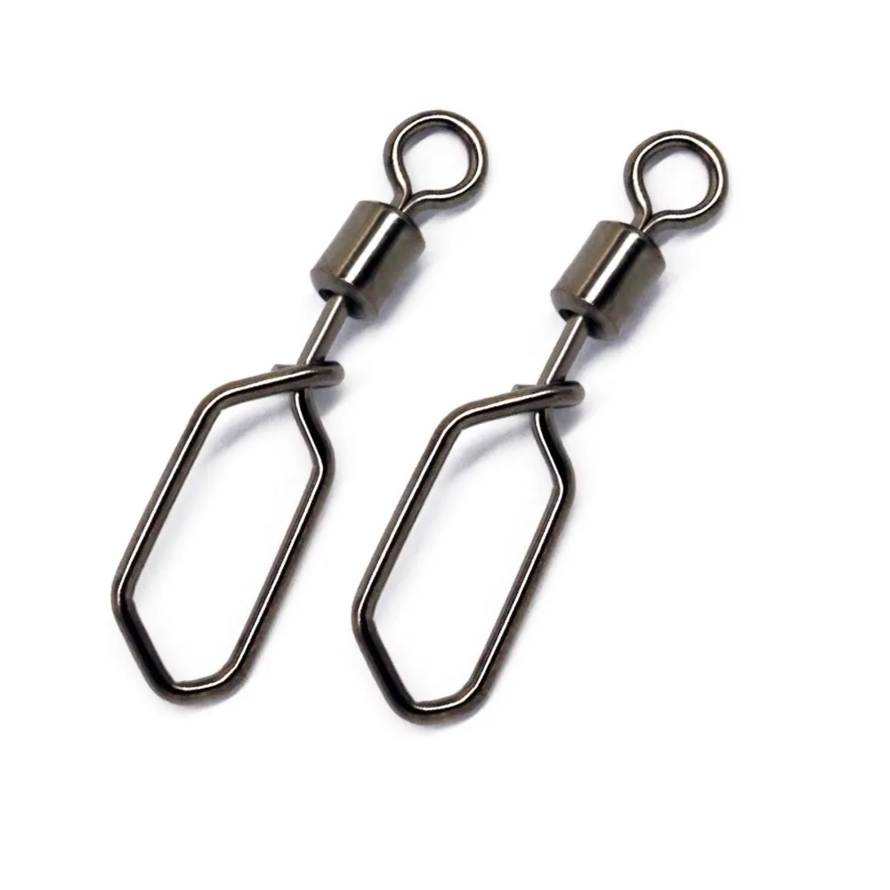 

DNDYUJU 20pcs Hooked Snap Pin Stainless Steel Fishing Barrel Swivel Safety Snaps Hook Lure Accessories Connector Snap