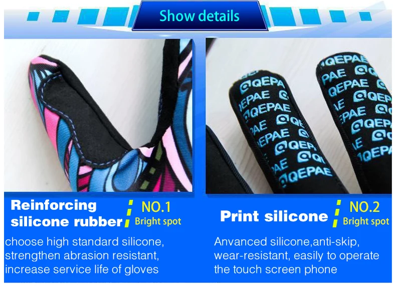 Guantes de ciclismo Cycle Zone, detalle del acolchado