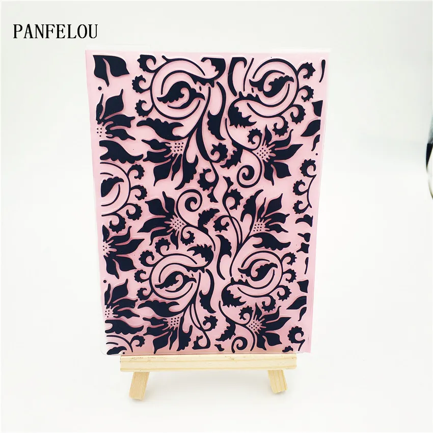 

PANFELOU Voluptuous flower Embossing folders Plastic For Scrapbooking DIY Template Fondant Cake Photo Album Card Making