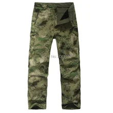 TAD акулы кожу Водонепроницаемый ветрозащитный Пеший Туризм брюки Открытый Восхождение CS камуфляж Для Мужчин флисовые брюки в стиле милитари охотничьи брюки