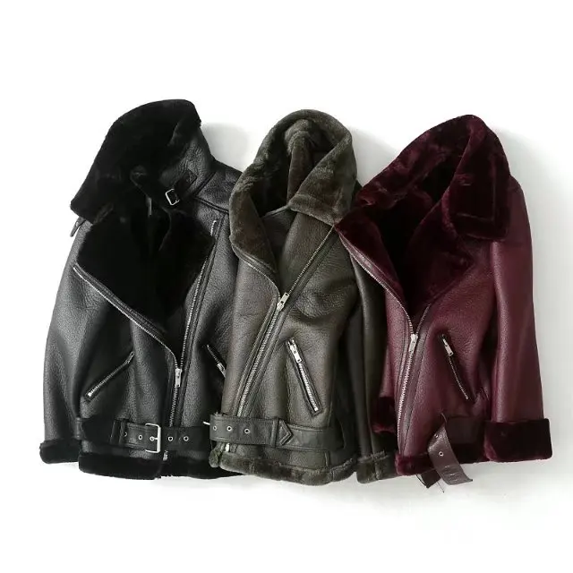 Новинка года; зимняя куртка из искусственной кожи; модная теплая утепленная мотоциклетная куртка для женщин; Chaqueta mujer