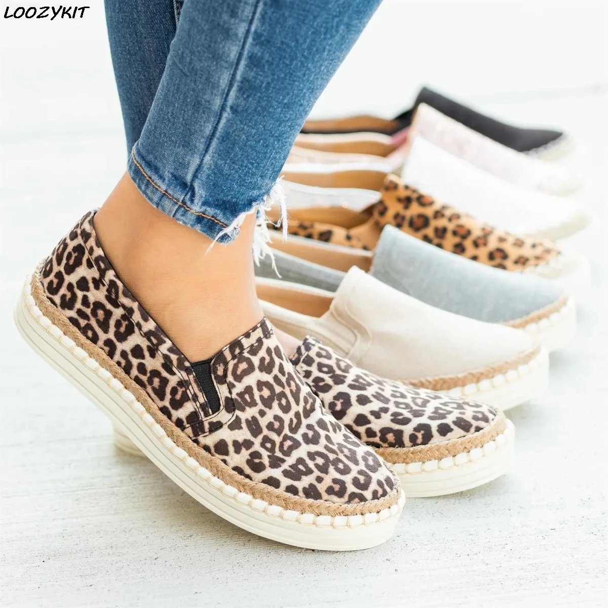 

Loozykit( shipping)2019 Women's Shoes Round Fashion Casual Shoes New Casual Fisherman Shoes