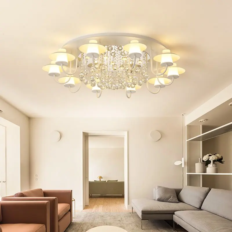 Скандинавский светодиодный потолочный светильник для гостиной, спальни, Хрустальные потолочные светильники, Современное креативное