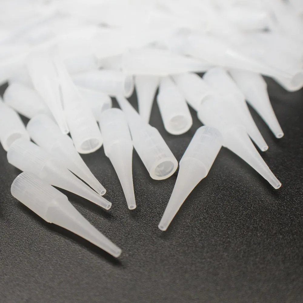 100Pcs 1R/3RL/5RL Permanent Makeup Needle Tip Tattoo Nozzle Needle Caps For Permanent Makeup Eyebrow Lip Tattoo Machine Gun