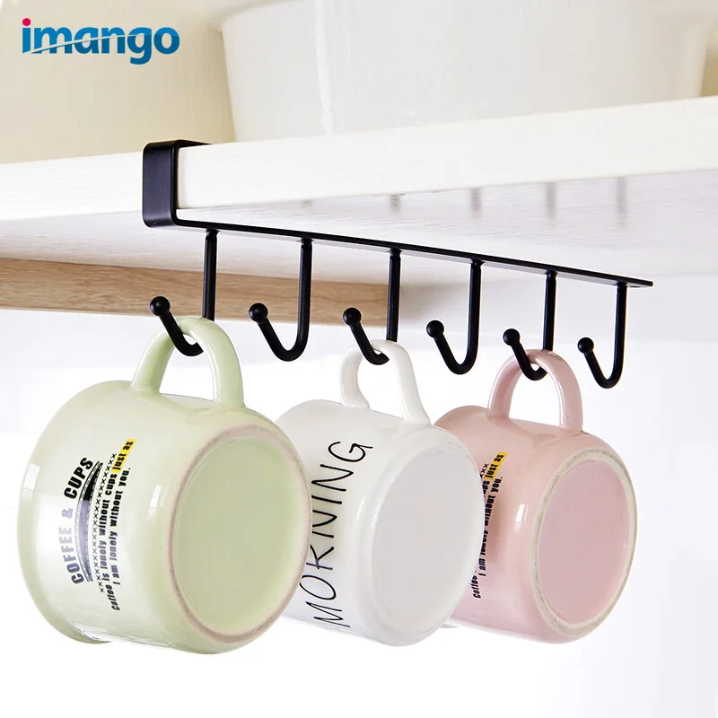 Multi-function Kitchen Metal Hook Cabinets Storage Rack Row Hooks Wardrobe Tie Scarf Clothes Wine Cabinet Glass Tableware Hook